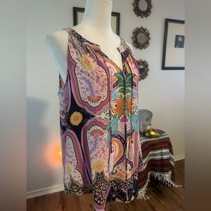 Rose & Olive Sleeveless Bohemian Tunic